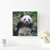 Giant Panda Blijf glimlachen, Chinese dieren Vierkante Klok (Huis)