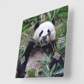 Giant Panda Blijf glimlachen, Chinese dieren Vierkante Klok (Hoek)