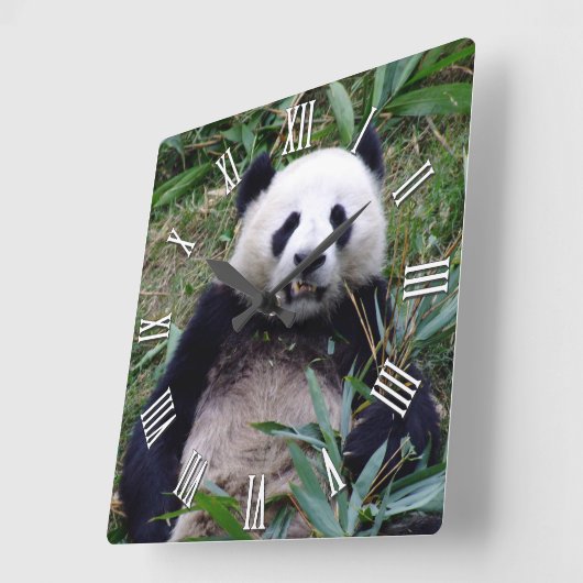 Giant Panda Blijf glimlachen, Chinese dieren Vierkante Klok (Hoek)