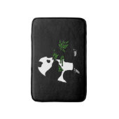 Giant Panda Eats Bamboo Black Badmat (Voorkant Verticaal)