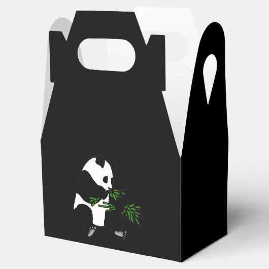 Giant Panda Eats Bamboo Black Bedankdoosjes (Geopend)