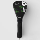 Giant Panda Eats Bamboo Black Golfheadcover (Voorkant)