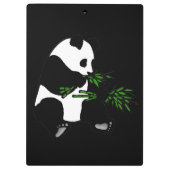 Giant Panda Eats Bamboo Black Klembord (Achterkant)