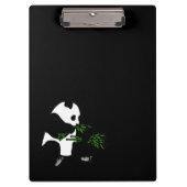 Giant Panda Eats Bamboo Black Klembord (Voorkant)