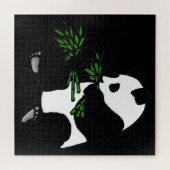 Giant Panda Eats Bamboo Black Legpuzzel (Horizontaal)