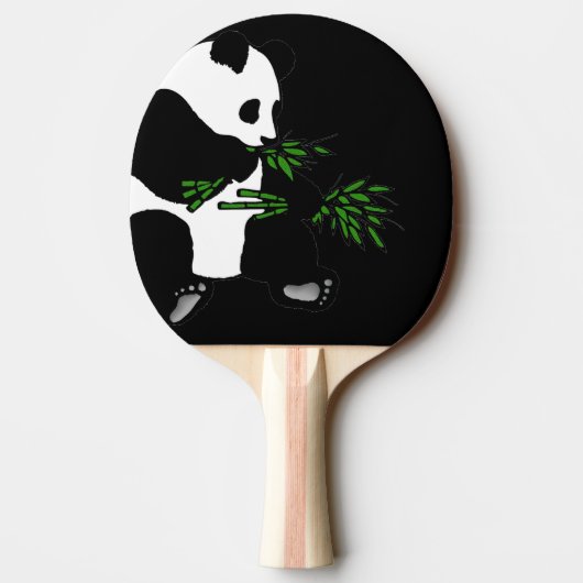 Giant Panda Eats Bamboo Black Tafeltennisbatje (Achterkant)