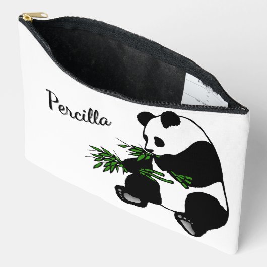 Giant Panda Eats Bamboo Name Etui (Open)