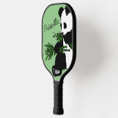 Giant Panda Eats Bamboo Name Green Pickleball Paddle (Links)
