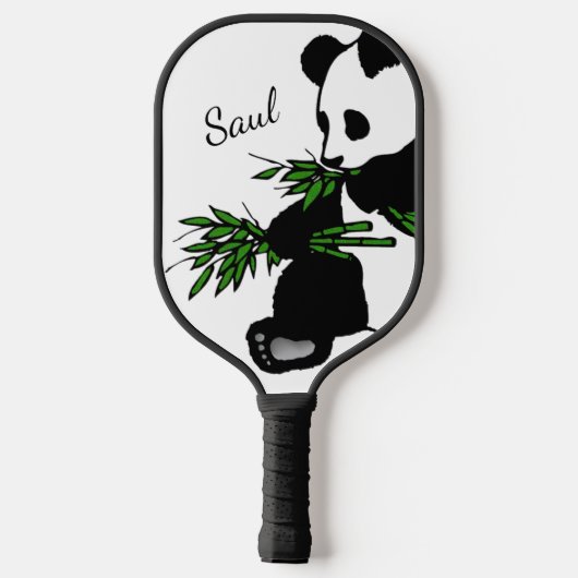 Giant Panda Eats Bamboo Name Pickleball Paddle (Achterkant)