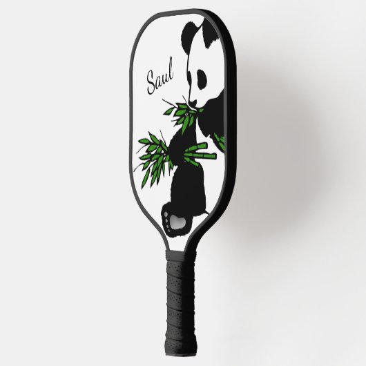 Giant Panda Eats Bamboo Name Pickleball Paddle (Links)