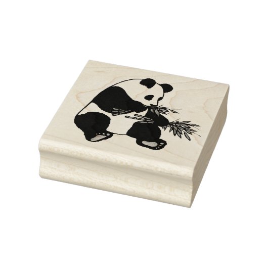 Giant Panda Eats Bamboo Rubberstempel (Stempel)