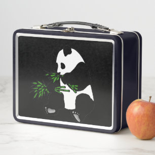 Giant Panda eet Bamboo Black