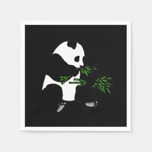 Giant Panda eet Bamboo Black Servet