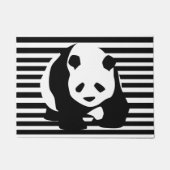 Giant Panda en Black en White Stripes Deurmat (Voorkant)