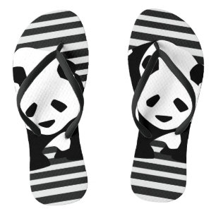 Giant Panda en Stripes Teenslippers