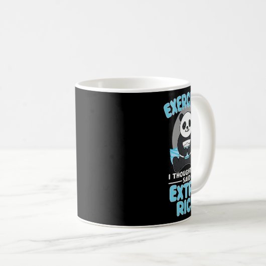 Giant Panda Funny Gym Workout Gezegden Food Fitnes Koffiemok (Voorkant rechts)