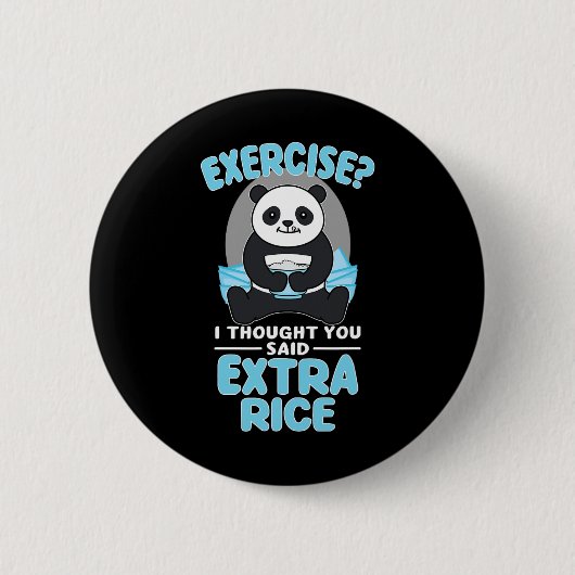 Giant Panda Funny Gym Workout Gezegden Food Fitnes Ronde Button 5,7 Cm (Voorkant)
