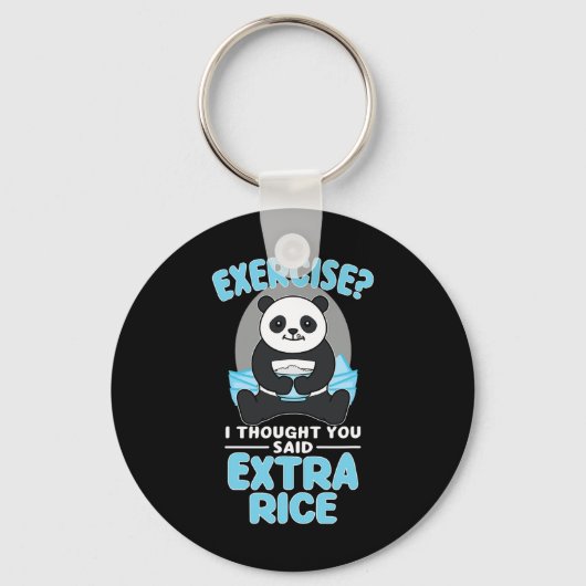 Giant Panda Funny Gym Workout Gezegden Food Fitnes Sleutelhanger (Voorkant)