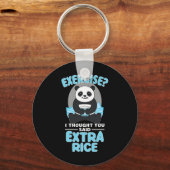 Giant Panda Funny Gym Workout Gezegden Food Fitnes Sleutelhanger (Voorkant)