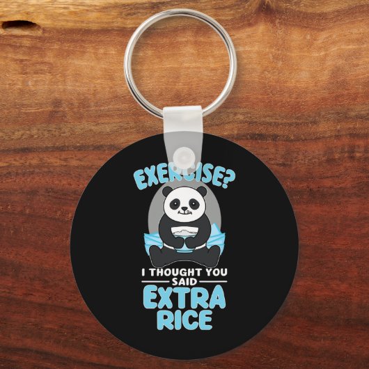 Giant Panda Funny Gym Workout Gezegden Food Fitnes Sleutelhanger (Voorkant)