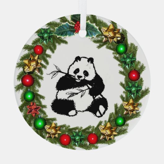 Giant Panda Glass Ornament (Achterkant)