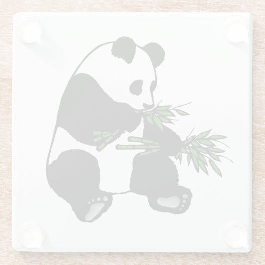 Giant Panda Glazen Onderzetter (Achterkant)