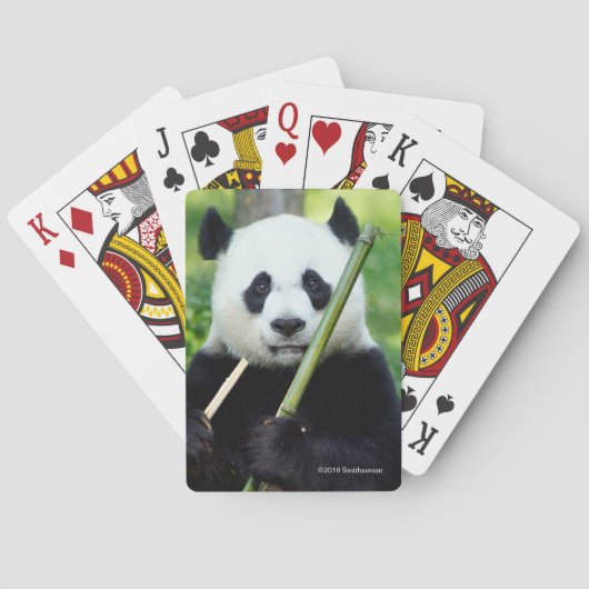 Giant Panda Holding Bamboo Pokerkaarten (Achterkant)