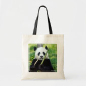 Giant Panda Holding Bamboo Tote Bag (Voorkant)