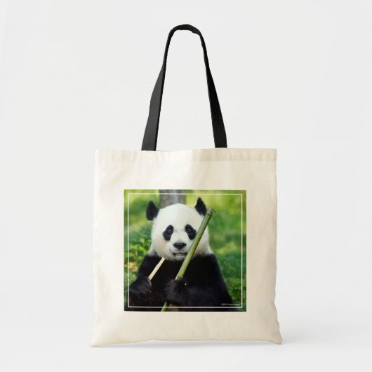 Giant Panda Holding Bamboo Tote Bag (Voorkant)