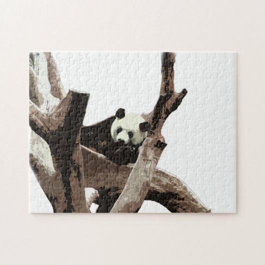 Giant panda in een wilde dierentuinfoto. legpuzzel (Horizontaal)