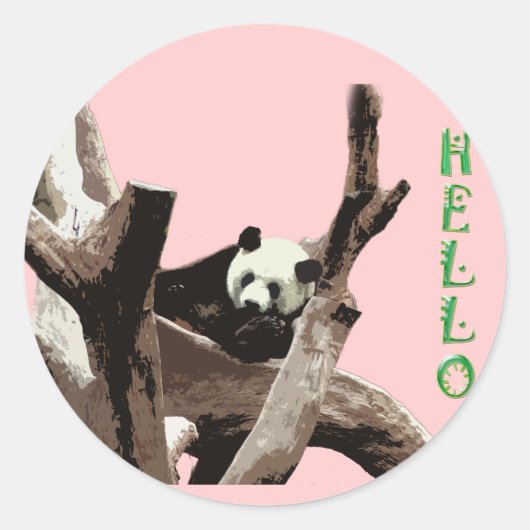 Giant panda in een wilde dierentuinfoto. ronde sticker (Voorkant)