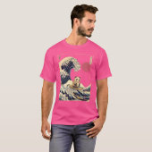 Giant Panda Kanagawa Japanese Surfing Wave funny T-shirt (Voorkant volledig)