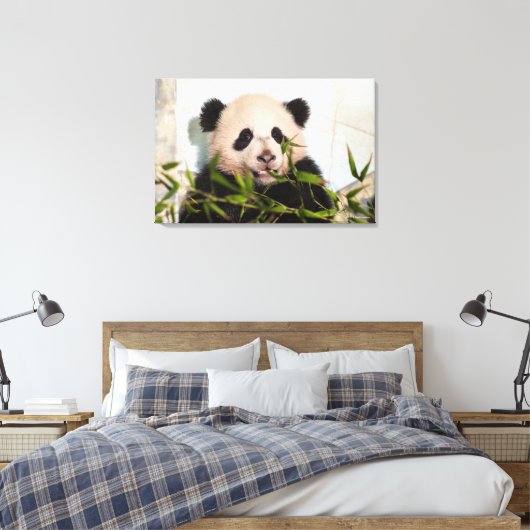 Giant Panda leaning Against Wall Canvas Afdruk (Insitu (Slaapkamer))