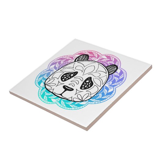 Giant Panda Mandala Tegeltje (Zijkant)