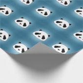 Giant Panda met Faded blauwe achtergrond Cadeaupapier (Hoek)