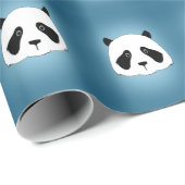 Giant Panda met Faded blauwe achtergrond Cadeaupapier (Rol Hoek)