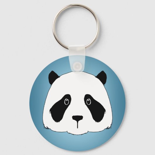 Giant Panda met Faded blauwe achtergrond Sleutelhanger (Voorkant)