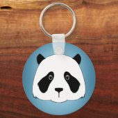 Giant Panda met Faded blauwe achtergrond Sleutelhanger (Voorkant)