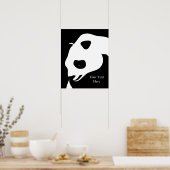 Giant Panda met het Poster van de Tekst (Keuken)