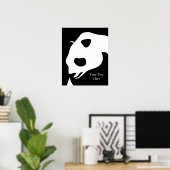 Giant Panda met het Poster van de Tekst (Thuiskantoor)