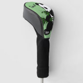 Giant Panda Monogram, naam Groen Golfheadcover (Schuin)