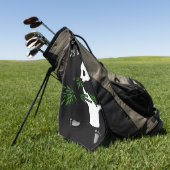 Giant Panda Monogram of Naam Black Golfhanddoek (Groen)