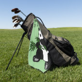 Giant Panda Monogram of Naam Groen Golfhanddoek (Groen)