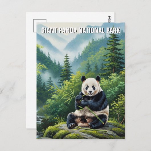 Giant Panda Nationaal Park China Reizen Briefkaart (Voorkant / Achterkant)