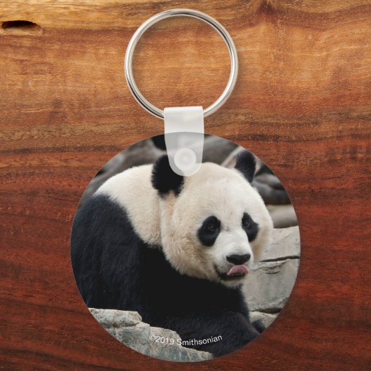 Giant Panda op Rocks Sleutelhanger (Voorkant)