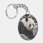 Giant Panda op Rocks Sleutelhanger (Voorkant Links)