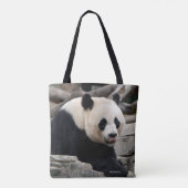 Giant Panda op Rocks Tote Bag (Achterkant)