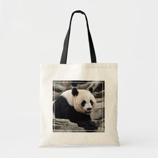 Giant Panda op Rocks Tote Bag (Voorkant)