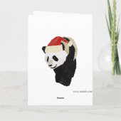 Giant Panda Red Floral Christmas Kaart (Achterkant)