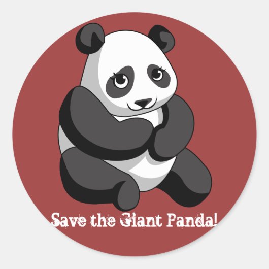 Giant Panda Ronde Sticker (Voorkant)